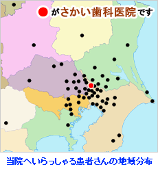 当院へいらっしゃる患者さんの地域分布